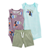 Carter's Boys 3-pc Sleeveless Bodysuit, Sleeveless Romper & Short Pant set, Too Cute / Toucan