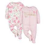 Gerber Girls 2-pk Sleep & Play set, Floral / Princess