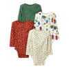 Cloud Island Unisex Long-Sleeve 4-pk Bodysuit set, Wild / Forest