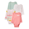 Cloud Island Girls Long-Sleeve 4-pk Bodysuit set, Hello / Tie Dye