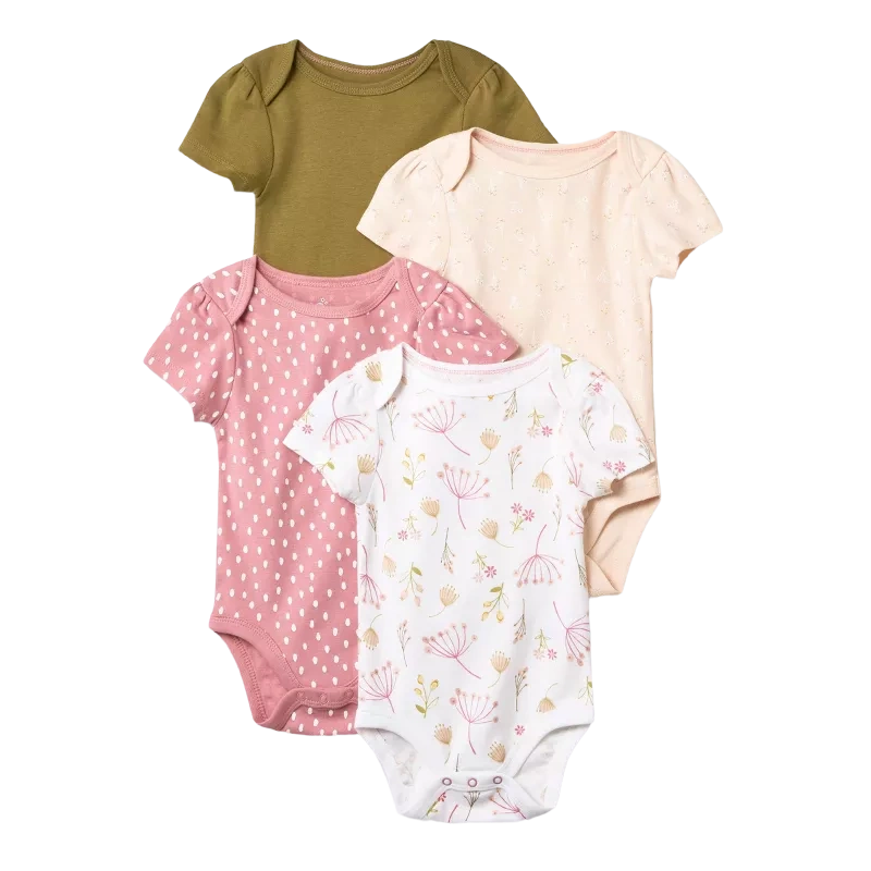 Cloud Island Girls 4-pk Bodysuit set, Wild Floral