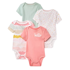 Cloud Island Girls 4-pk Bodysuit set, Hello / Tie Dye