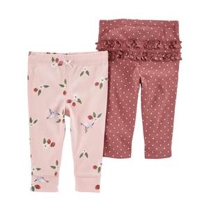 Carter's Girls 2-pk Long Pant set, Hummingbirds/ Rust