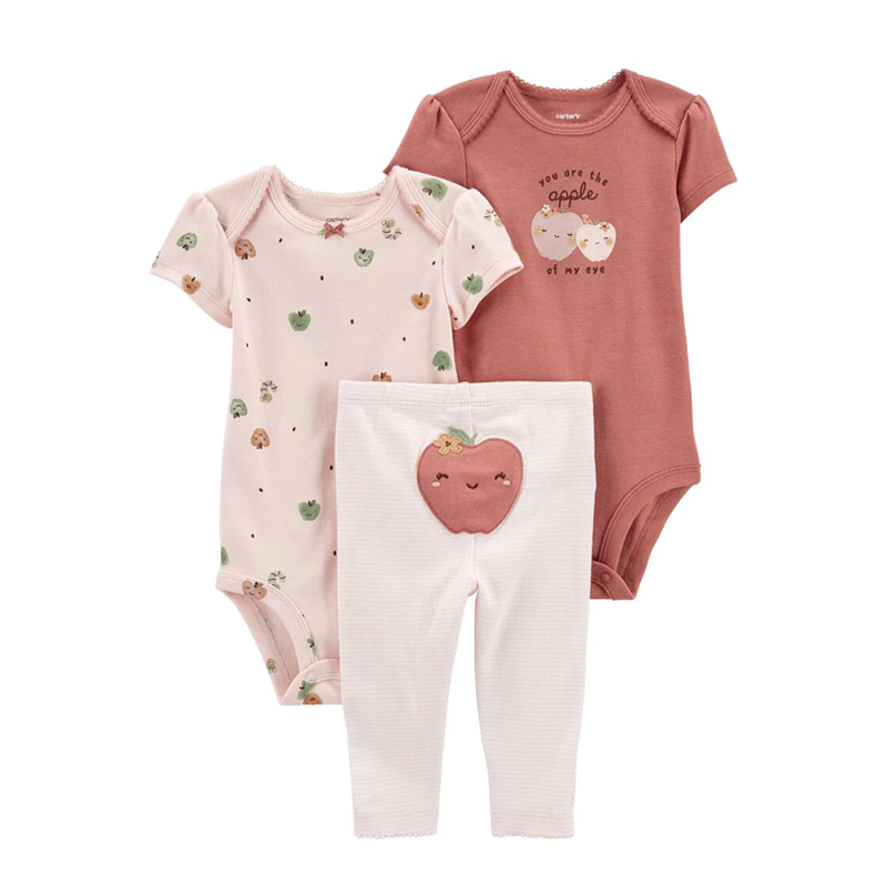 Carter's Girls 3-pc Bodysuit & Pant Set, Apple of My Eye