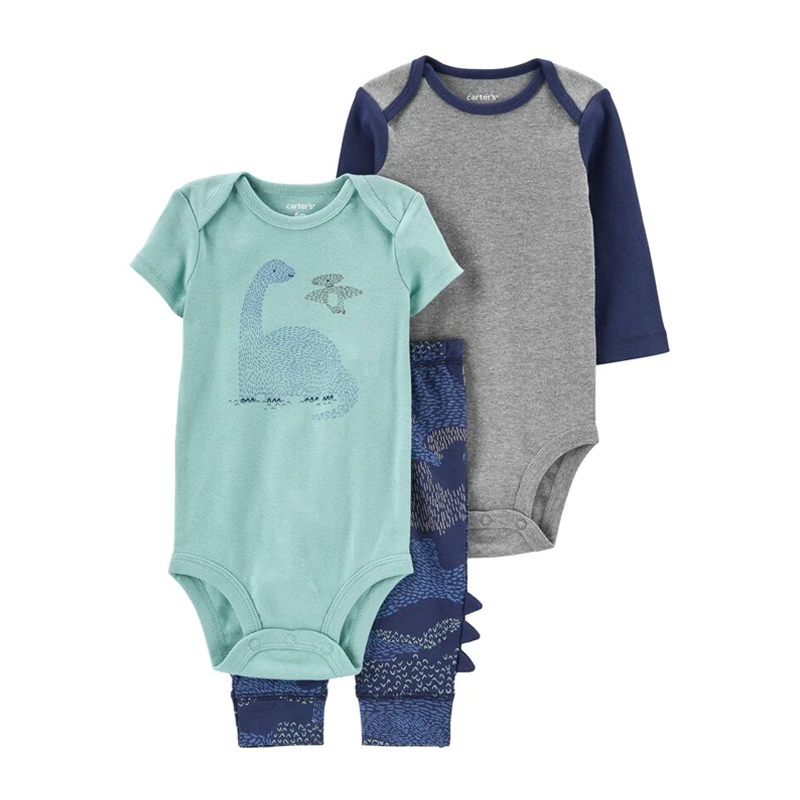 Carter's Boys 3-pc Bodysuit & Long Pant set, Dino/ Navy