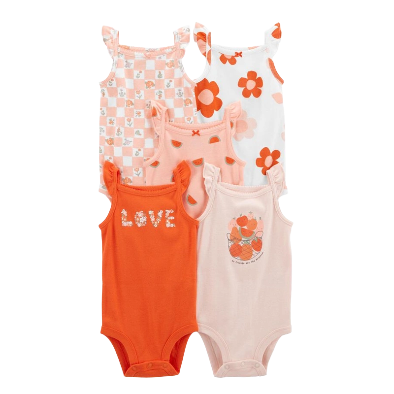 Carter's Girls 5-pk Flutter Sleeve Bodysuit set, Love / Floral
