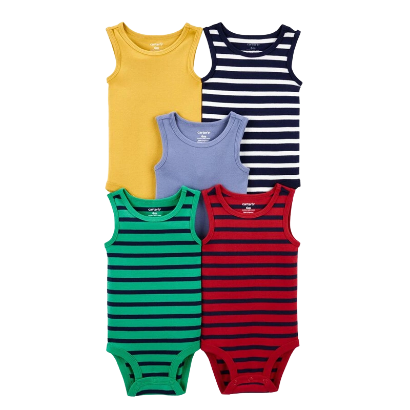 Carter's Boys 5-pk Sleeveless Bodysuit set, Multicolor / Stripes