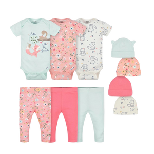 Gerber Girls 10-pc Gift Bundle, Foxy Friends