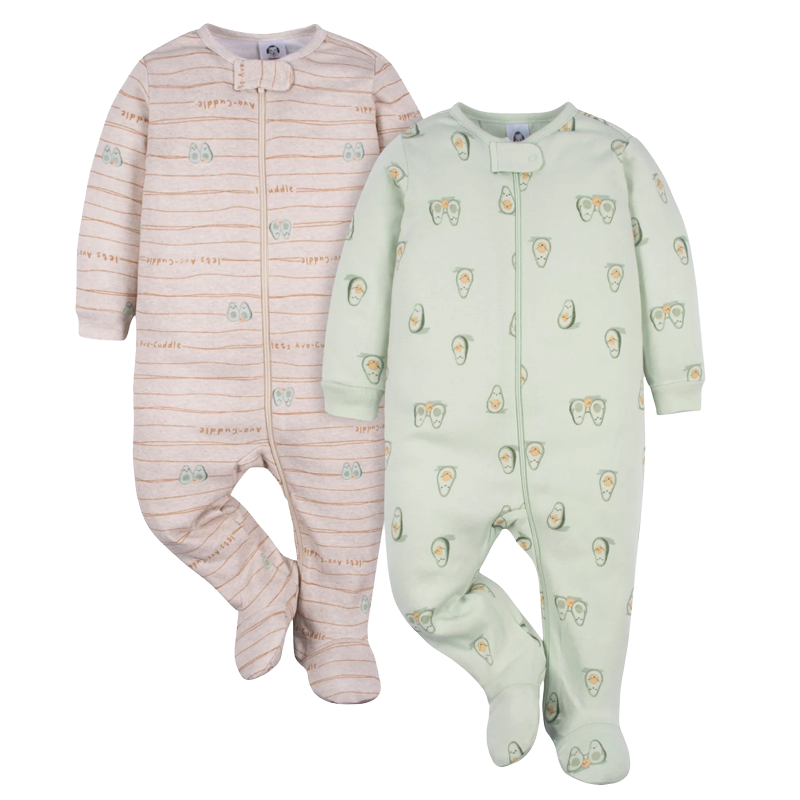 Gerber Unisex 2-pk Sleep & Play set, Avocadoes