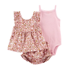 Carter's Girls 3-pc Sleeveless Bodysuit, Swing Top & Short Pant Set, Pink / Ditsy Floral