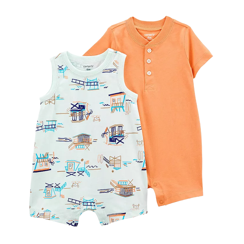 Carter's Boys 2-pk Romper set, Beach Days