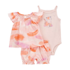 Carter's Girls 3-pc Flutter Sleeve Swing Top, Sleeveless Bodysuit & Short Pant set, Tie Dye / Kitty