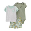 Carter's Boys 3-pc Tee, Bodysuit & Short Pant set, Jungle/ Toucan