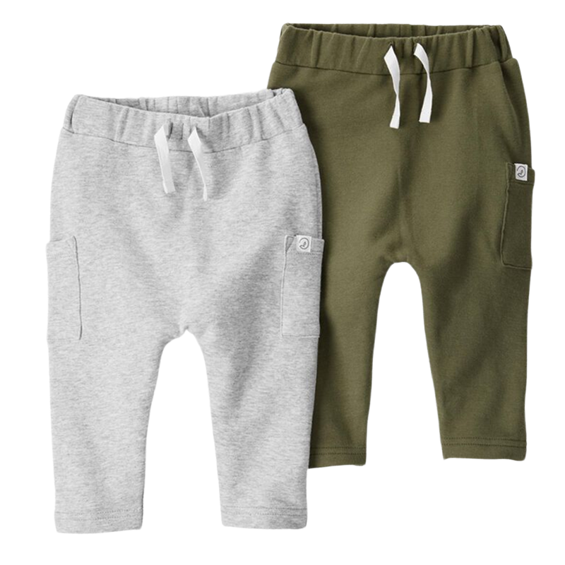 Carter's Boys 2-pk Jogger set, Heather Grey / Olive Green