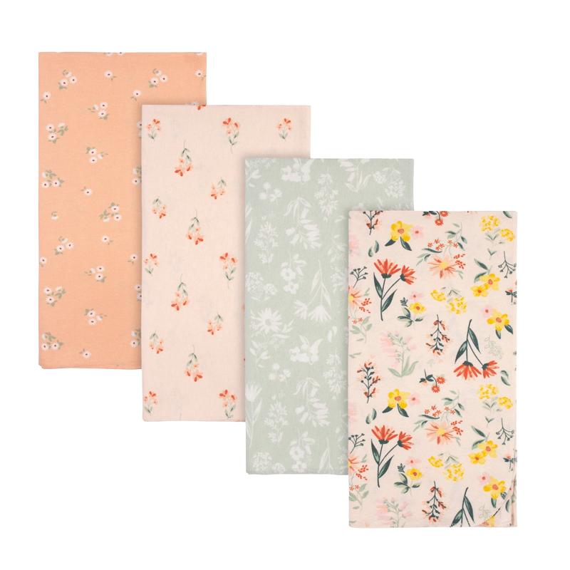 Gerber Girls 4-pk Receiving Blankets set, Wildflower