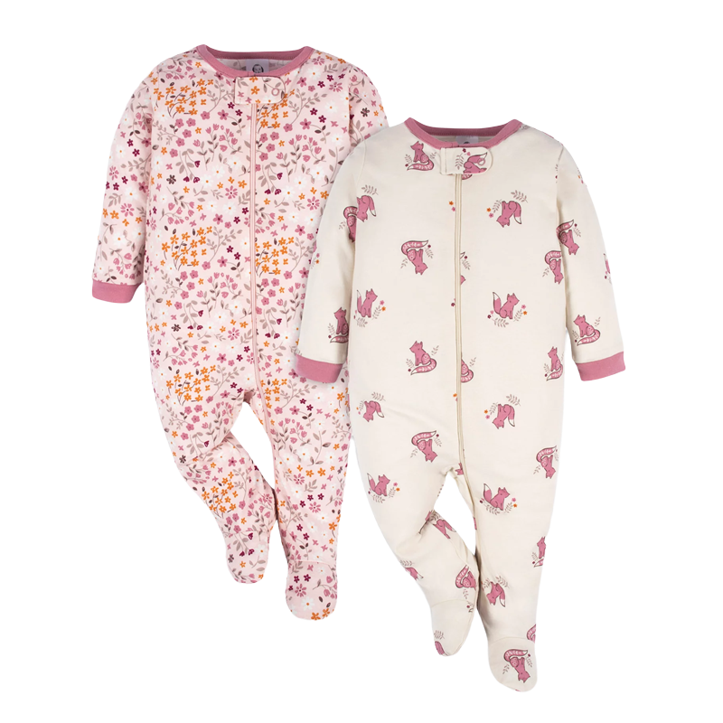 Gerber Girls 2-pk Sleep & Play set, Foxy / Floral