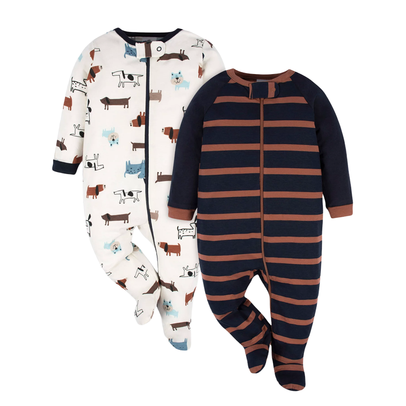 Gerber Boys 2-pk Sleep & Play set, Doggies / Stripes