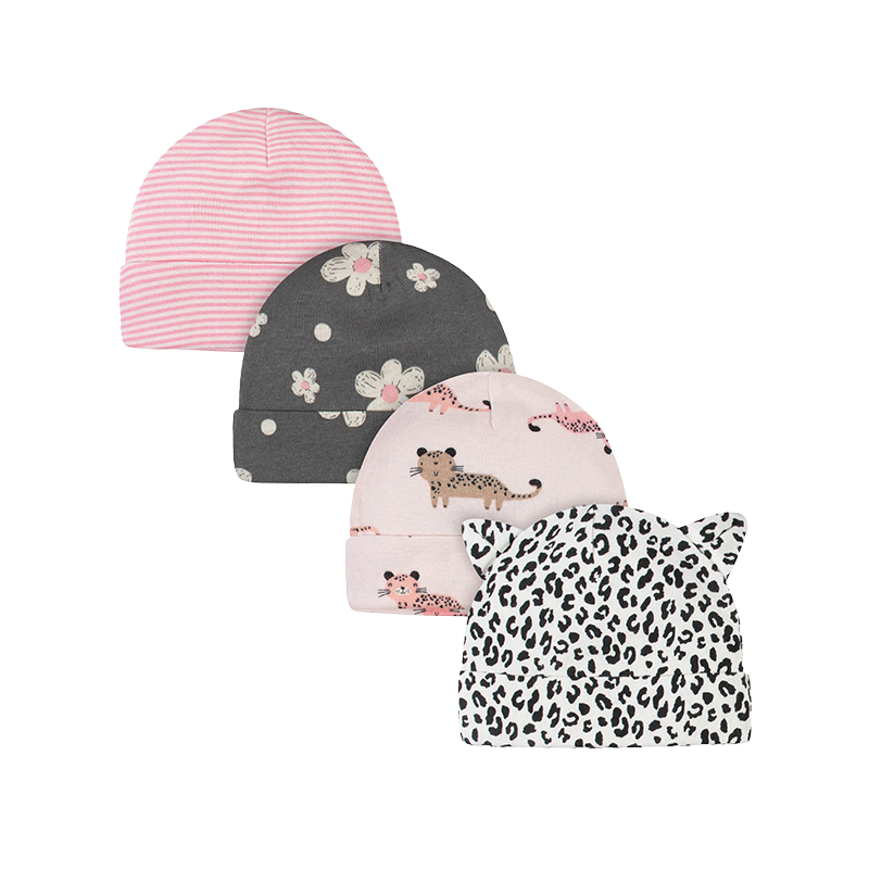 Gerber Girls 4-pk Hats set, Leopard