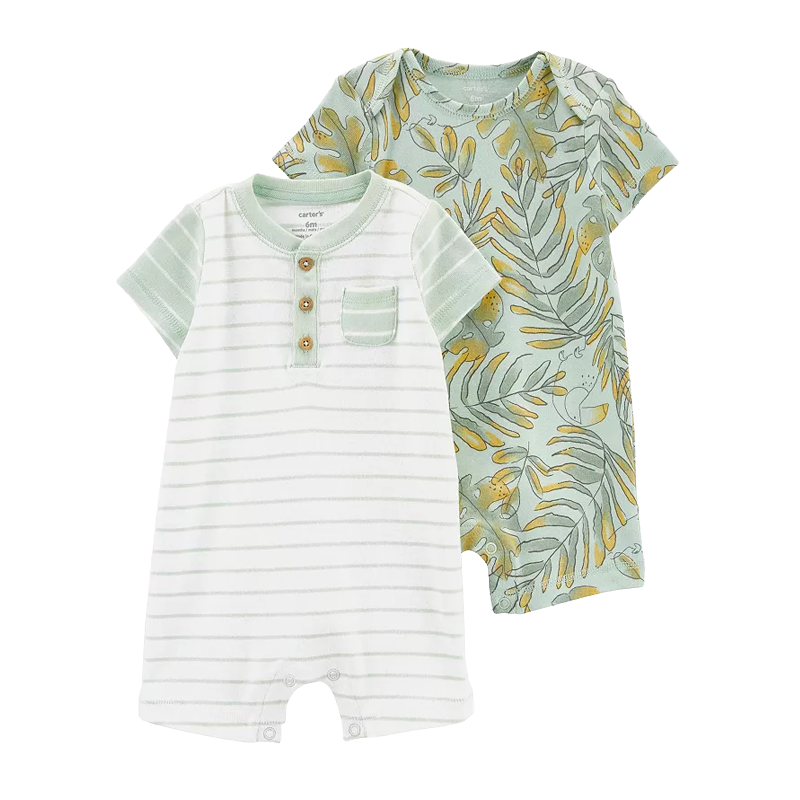 Carter's Boys 2-pk Romper set, Jungle (3M only)