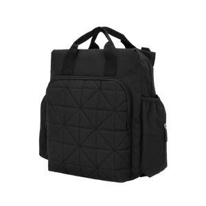 Quilted Detail Backpack Diaper Bag, Black
