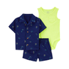 Carter's Boys 3-pc Bodysuit, Button Up Shirt & Shorts set, Ocean