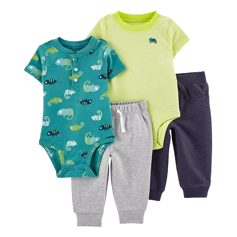 Carter's Boys 4-pc Bodysuit & Shorts Mix 'n Match set, Ocean