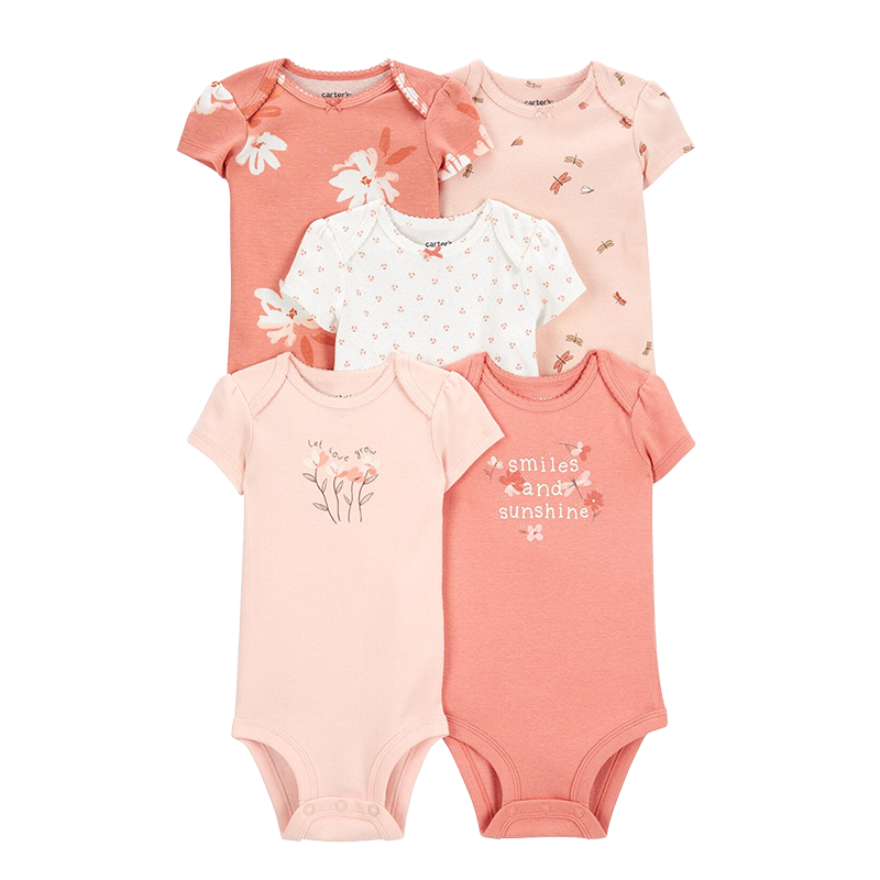 Carter's Girls 5-pk Bodysuit set, Smiles & Sunshine