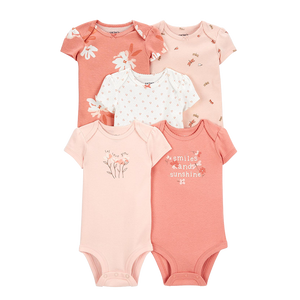 Carter's Girls 5-pk Bodysuit set, Smiles & Sunshine