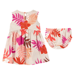 Carter's Girls 2-pc Romper and Dress set, Fuchsia / Tropical