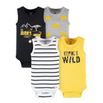 Gerber Boys 4-pk Sleeveless Bodysuit set, Wild at Heart