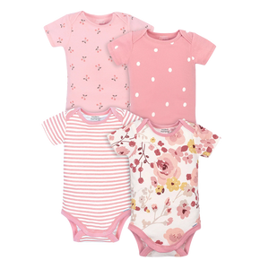 Gerber Girls 4-pk Onesies set, Pink / Floral