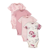 Gerber Girls 4-pk Onesies set, Leaves / Roses (3-6M only)