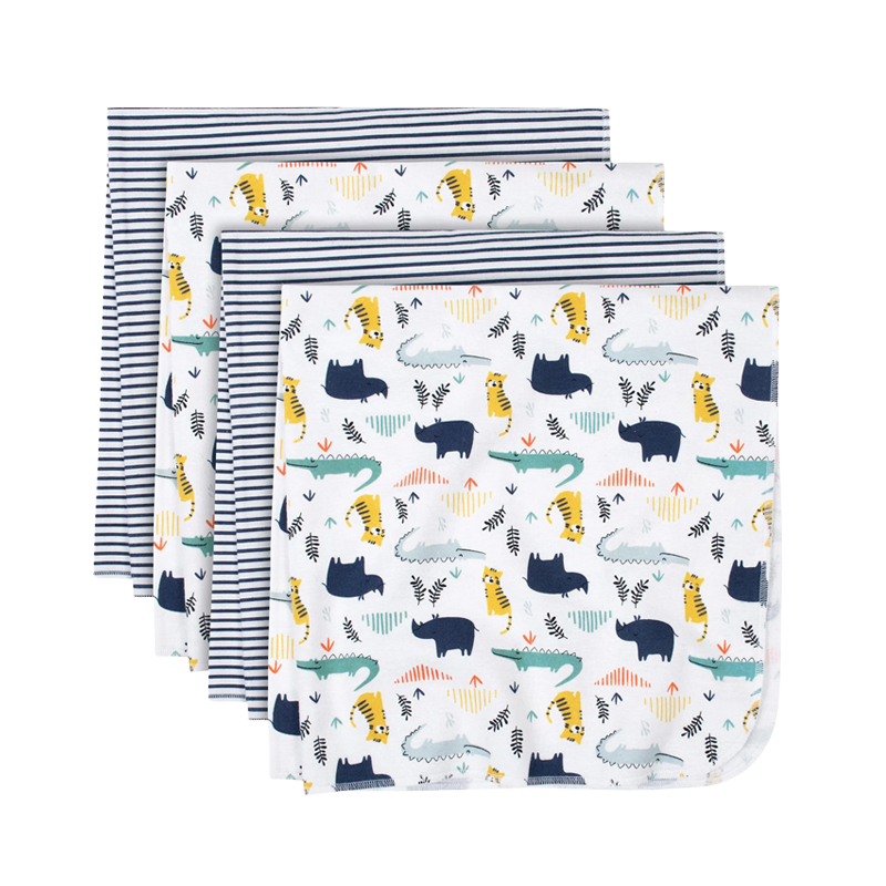 Gerber Boys 4-pk Flannel Blankets, Jungle Animals