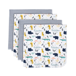Gerber Boys 4-pk Flannel Blankets, Jungle Animals