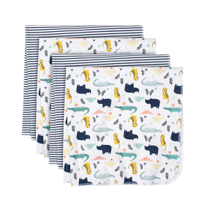Gerber Boys 4-pk Flannel Blankets, Jungle Animals