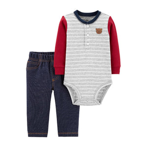 Carter's Boys 2-pc Long Sleeve Bodysuit & Jeans set, Little Bear