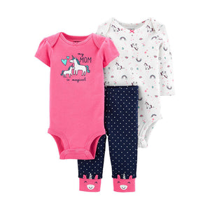 Carter's Girls 3-pc Bodysuit & Pant set, Unicorns (9M only)
