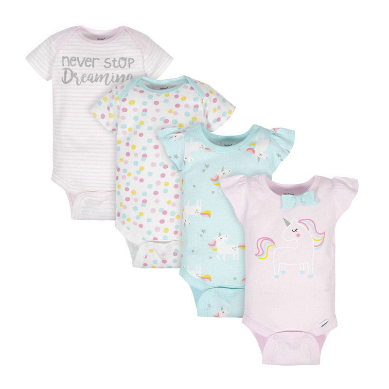 Gerber Girls 4-pk Onesies set, Unicorns