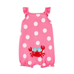 Carter's Girls Cotton Romper, Crabby