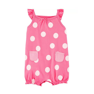 Carter's Girls Cotton Romper, Crabby