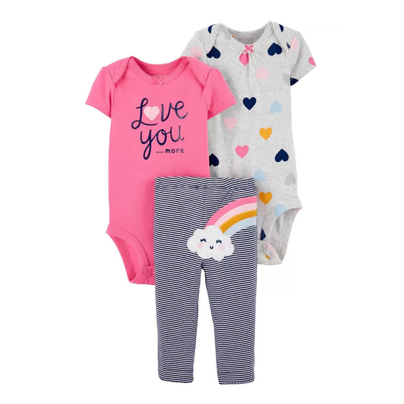 Carter's Girls 3-pc Bodysuit & Pant Set, Rainbow