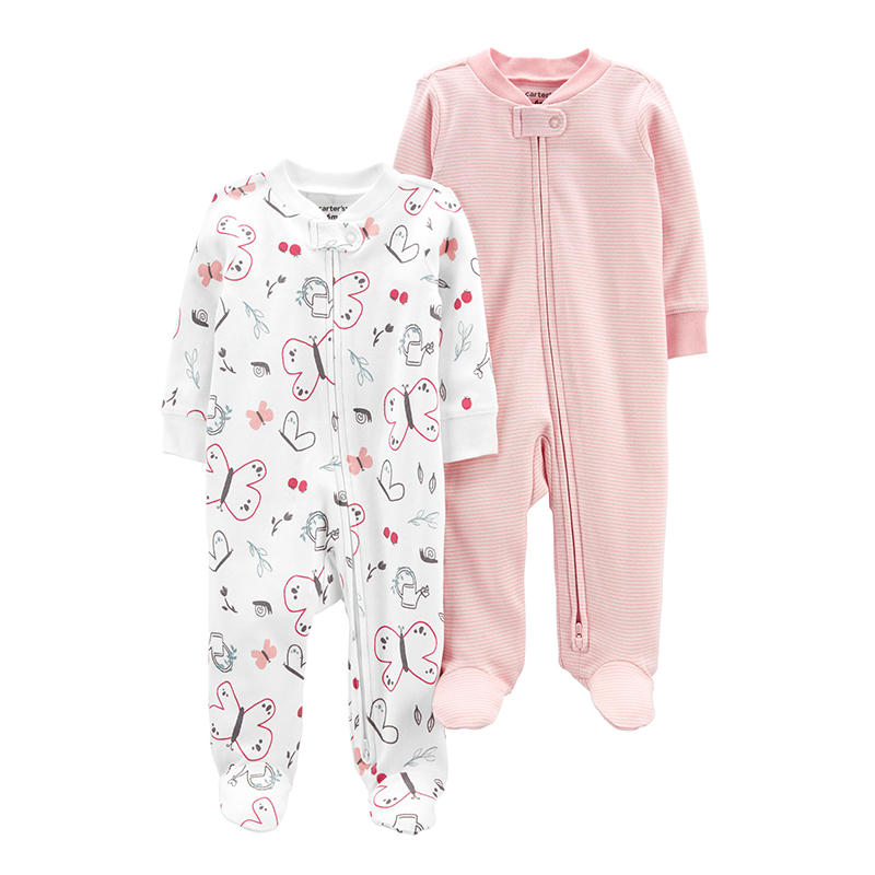 Carter's Girls 2-pk Sleep & Play set, Pink / Butterflies