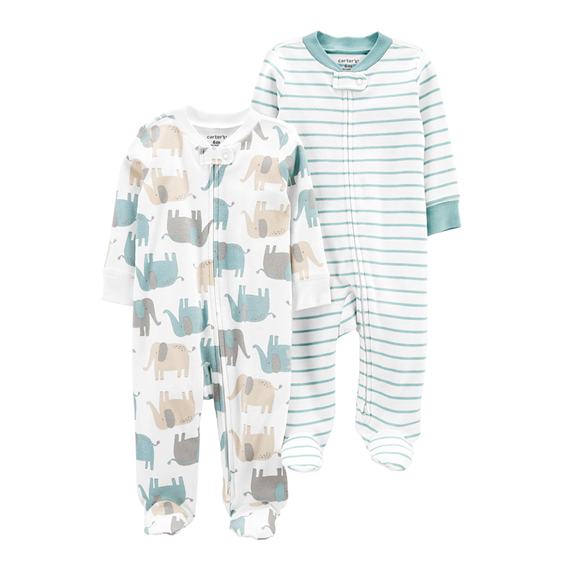 Carter's Unisex 2-pk Sleep & Play set, Teal / Animals