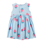 Carter's Girls 2-pc Sleeveless Dress & Romper set, Strawberry / Pink Check (24M only)