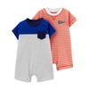 Carter's Boys 2-pc Romper Set, Orange / Blue (18M only)