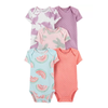 Carter's Girls 5-pk Bodysuit set, Watermelon / Whale / Cactus