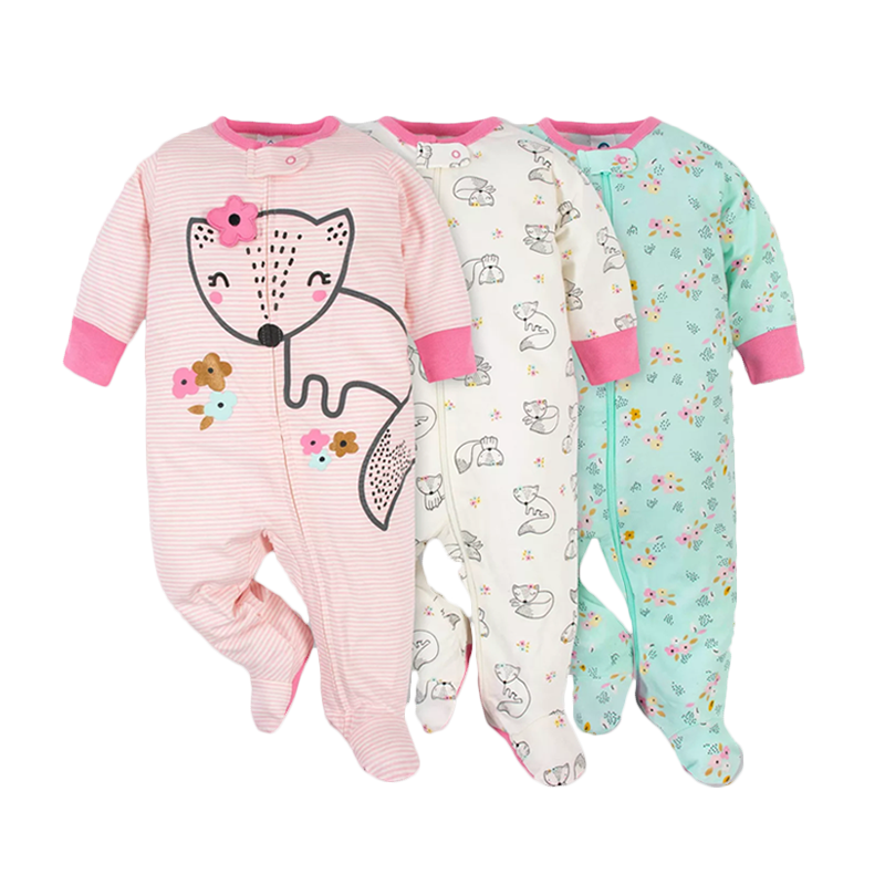 Gerber Girls 3-pk Sleep & Play set, Foxy