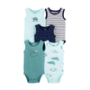 Carter's Boys 5-pk Sleeveless Bodysuit set, Hippo / Little Guy