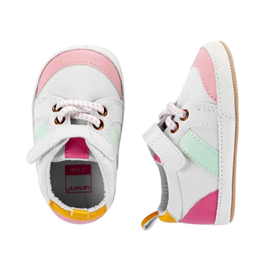 Carter's Girls High-Top Crib Shoes, White / Pink / Mint