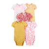 Carter's Girls 5-pk Bodysuit set, Yellow / Pink Floral